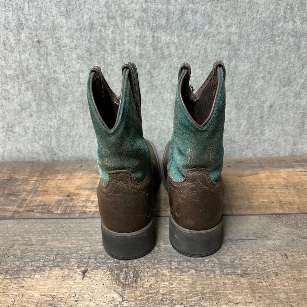 Ariat Waterproof Heritage Western Cowboy Boots Turquoise Sz 6B Girl Kids‎